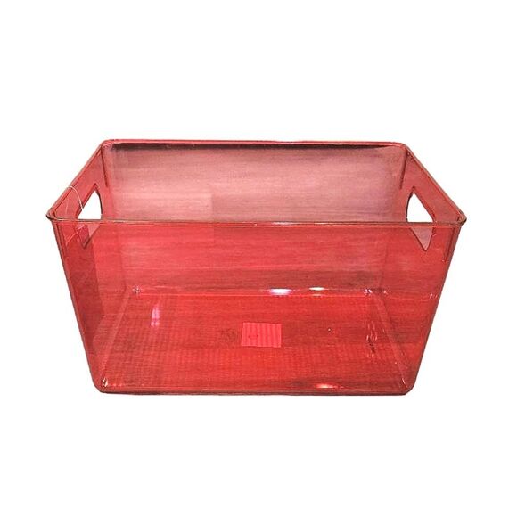 At Home Transparent Storage Bin w/Handles - Picture 2 of 7